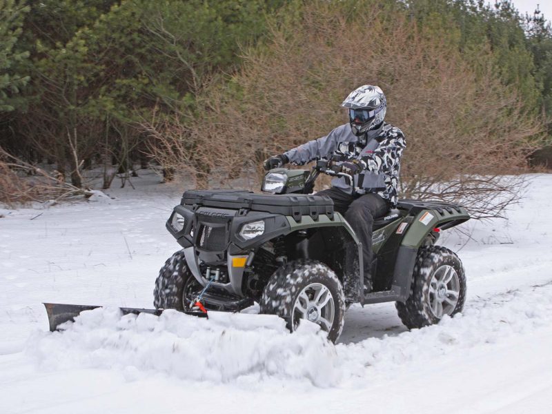 ATV with snow plow