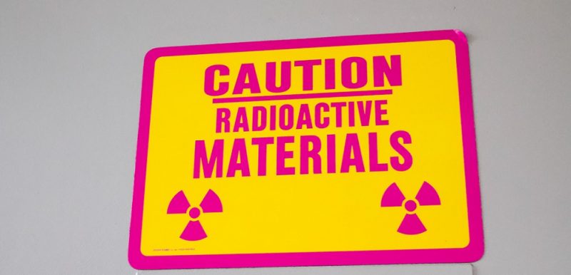 Radioactive materials caution sign