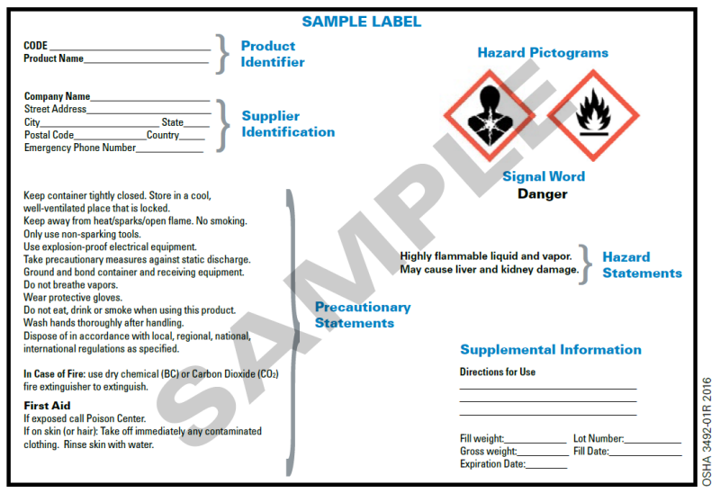 sample hazard label
