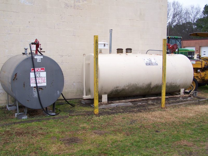 Two above ground fuel storage tanks