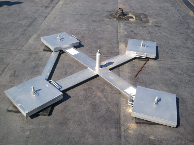 Mobile anchor points on roof
