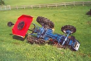 Tractor overturn Tractor overturned on a hill